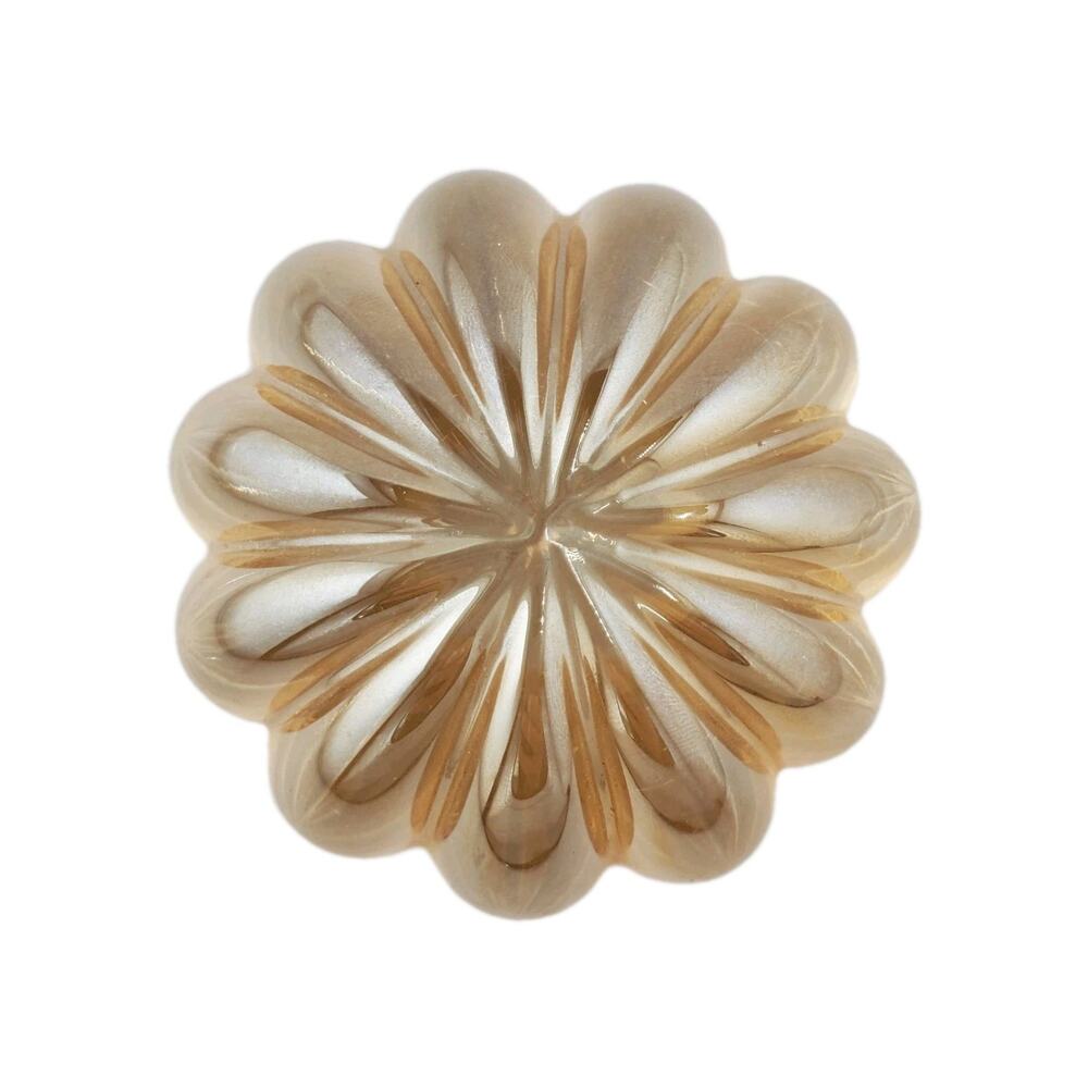 Vintage Amber Glass Paperweight Adult's Small Brown MCM Home Decor Collectible